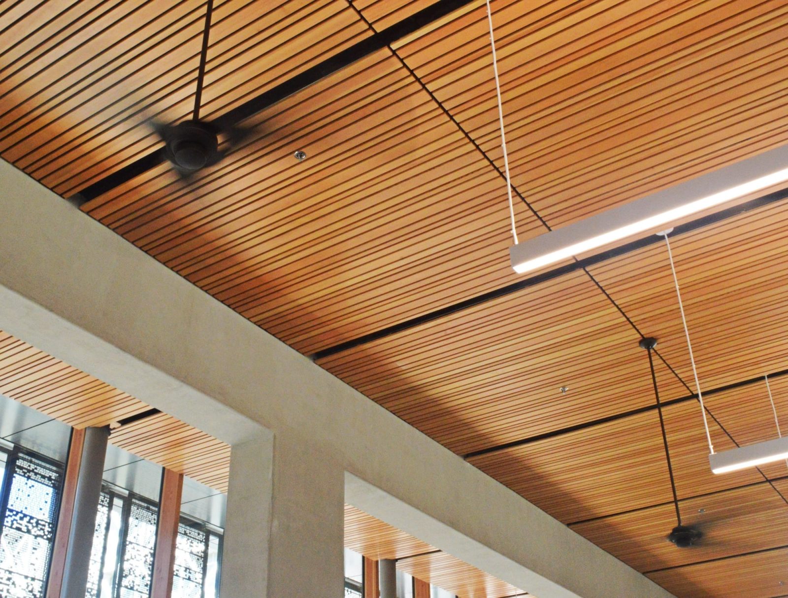 How a Wood-Slatted Ceiling Enhances the Ambiance of Your Commercial Space –  Rulon International