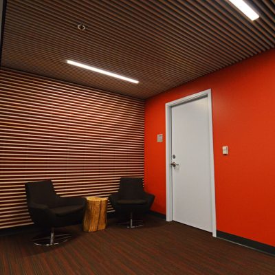 9Wood 1100 Cross Piece Grille at Adler Pharmaceuticals, Bothel, Washington. Perkins + Will.