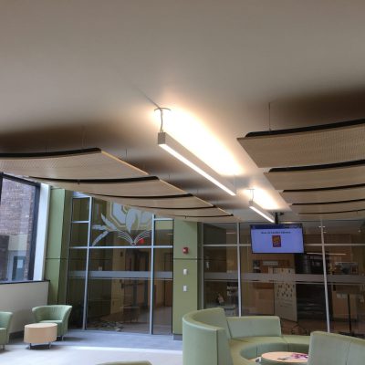 9Wood 8500 Perf Wood Wave at Onondaga Community College, Syracuse, New York. JMZ Architects and Planners.