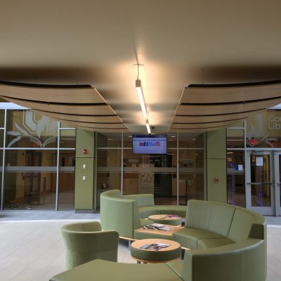 9Wood 8500 Perf Wood Wave at Onondaga Community College, Syracuse, New York. JMZ Architects and Planners.