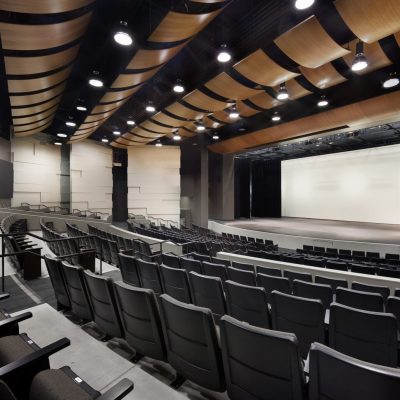 acoustic wood ceilings using a wood tile wave at san marcos hs in san marcos california