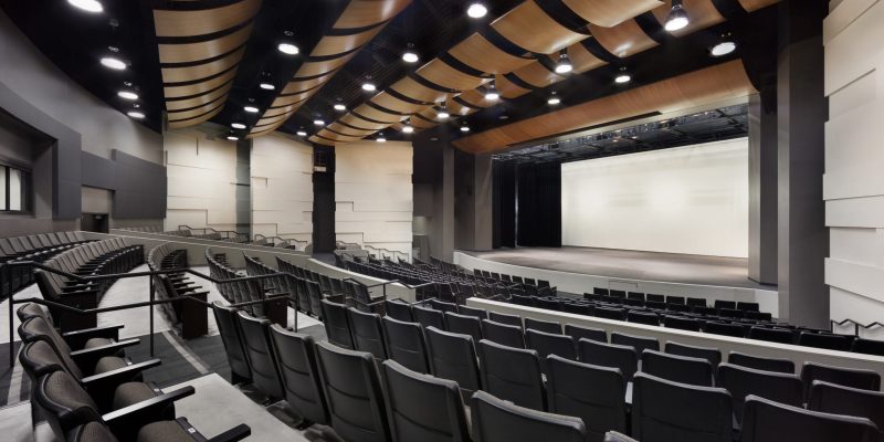 acoustic wood ceilings using a wood tile wave at san marcos hs in san marcos california