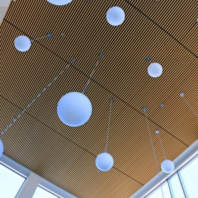 9Wood 1300 Lay-In Grille at Simon Fraser U. Shrum Science Centre, Burnaby, British Columbia. Henriquez Partners. Photo: ChrisBarton.Photography.