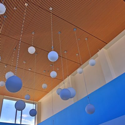 9Wood 1300 Lay-In Grille at Simon Fraser U. Shrum Science Centre, Burnaby, British Columbia. Henriquez Partners. Photo: ChrisBarton.Photography.