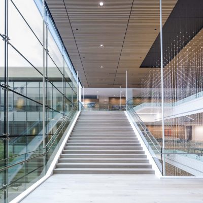 9Wood 1400 Dowel/Cross Piece Grille at Hillwood Offices at Turtle Creek, Dallas, Texas. Mithun; BOKA Powell. Photo: Irish Coffee Studio.