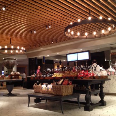 9Wood 1200 Dowel Grille at Hilton Midtown Herb N' Kitchen, New York, New York. Callison Architects.