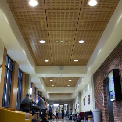 9Wood 5400 Slotted Perf Tile at Western University, Lebanon, Oregon. Soderstrom Architects.