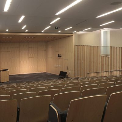 9Wood 1200 Dowel Grille at Emory U. Health Science Research, Atlanta, Georgia. ZGF Architects. Photo: Rion Rizzo.