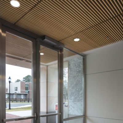 9Wood 1200 Dowel Grille at Emory U. Health Science Research, Atlanta, Georgia. ZGF Architects. Photo: Rion Rizzo.