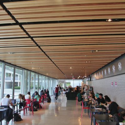 9Wood 2100 Panelized Linear at UBC Buchanan Café, Vancouver, British Columbia. Perkins + Will. Photo: ChrisBarton.Photography.