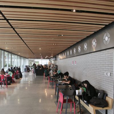 9Wood 2100 Panelized Linear at UBC Buchanan Café, Vancouver, British Columbia. Perkins + Will. Photo: ChrisBarton.Photography.