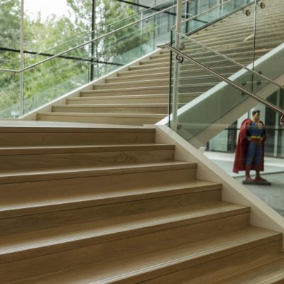 9Wood 1400 Dowel/Cross Piece Grille at Hillwood Offices at Turtle Creek, Dallas, Texas. Mithun; BOKA Powell. Photo: Irish Coffee Studio.