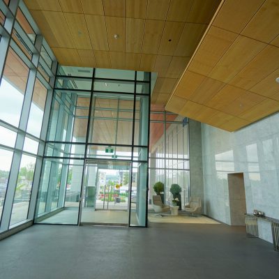 9Wood 3200 Acoustic Tile at Solo District/Altus, Barnaby, British Columbia. Chris Dikeakos Architects, Inc. Photo: ChrisBarton.Photography.