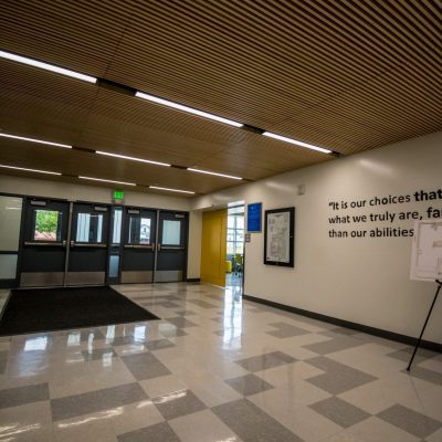 9Wood 1100 Cross Piece Grille at Swansea Elementary, Denver, Colorado. AndersonMasonDale Architects.