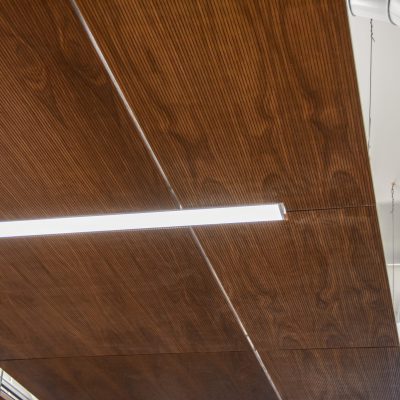 9Wood 3100 Acoustic Plank at Linn-Benton Community College Mechatronics, Albany, Oregon. Pivot Architecture.