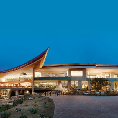 Exterior wood ceilings can make a bold welcoming statement for your project. This exterior linear wood is stained hemlock carefully sealed for exterior environments..