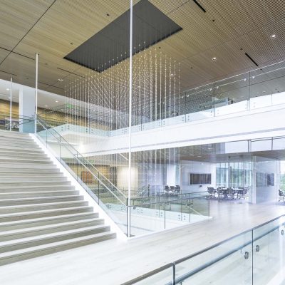 9Wood 1400 Dowel/Cross Piece Grille at Hillwood Offices at Turtle Creek, Dallas, Texas. Mithun; BOKA Powell. Photo: Irish Coffee Studio.