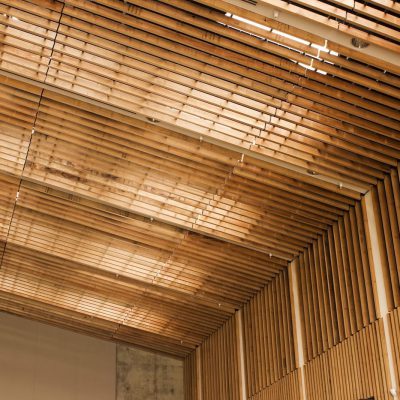 9Wood 1100 Cross Piece Grille at Colonel Nesmith Readiness Center, Dallas, Oregon. Hacker Architects.