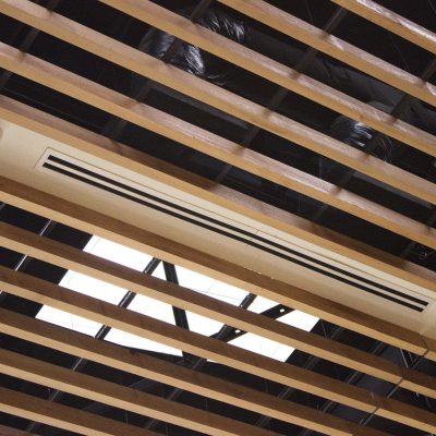 9Wood 1100 Cross Piece Grille at Colonel Nesmith Readiness Center, Dallas, Oregon. Hacker Architects.