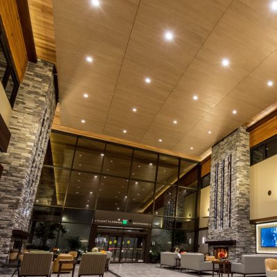 9Wood 3100 Acoustic Plank at Atlantic Aviation PDX, Portland, Oregon. J.R. Miller & Associates.