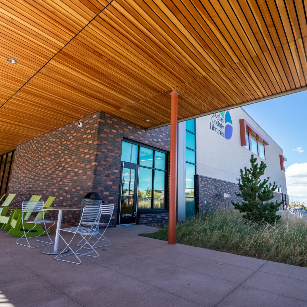 9Wood 2100 Panelized Linear at Lone Tree Library, Lone Tree, Colorado. AndersonMasonDale Architects, studiotrope.