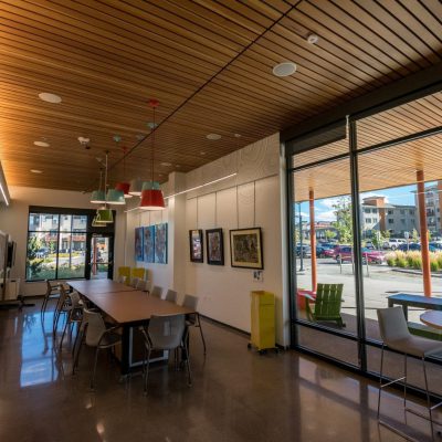 9Wood 2100 Panelized Linear at Lone Tree Library, Lone Tree, Colorado. AndersonMasonDale Architects, studiotrope.