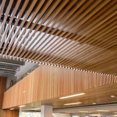 9Wood 1100 Cross Piece Grille at Clark Memorial Library, University of Portland, Portland, Oregon. Soderstrom Architects.