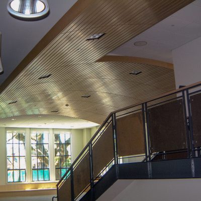 9Wood 8200 Linear Wood Wave at the Marin Academy Library, San Rafael, California. Studio Bondy Architecture.