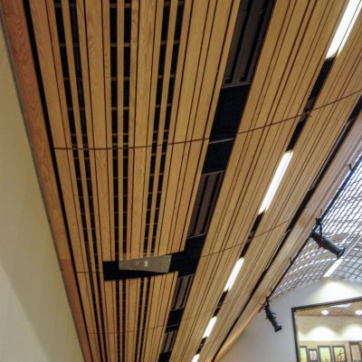 9Wood 8200 Linear Wood Wave at St. Thomas Elementary, Medina, Washington.  Bassetti Architects.