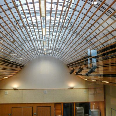 9Wood 8200 Linear Wood Wave at St. Thomas Elementary, Medina, Washington.  Bassetti Architects.