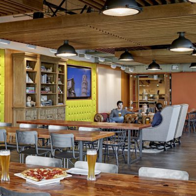 1100 Cross Piece Grille at the Trip Advisor Headquarters, Needham, Massachusetts.  Baker Design Group, Inc. Photo: Robert Benson.