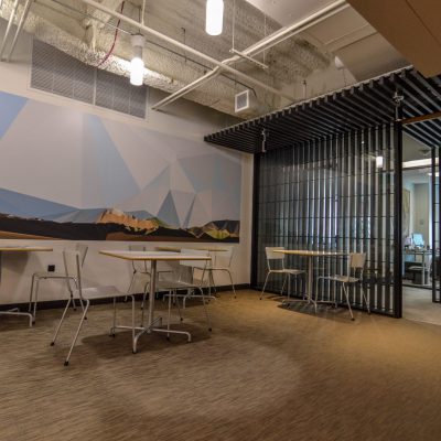 9Wood 1400 Dowel/Cross Piece Grille at the Yarmuth Wilsdon Offices, Seattle, Washington. SkB Architects.
