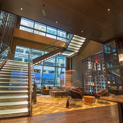 9Wood 2700 Kerf Reveal Linear at the Porter Hotel, Portland, Oregon.  HC Architecture.