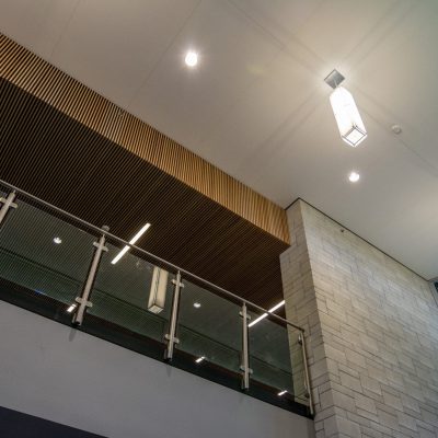 9Wood 1100 Cross Piece Grille at the Willamette High School Science Complex, Eugene, Oregon.  Soderstrom Architects.