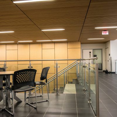 9Wood 1100 Cross Piece Grille at the Willamette High School Science Complex, Eugene, Oregon.  Soderstrom Architects.