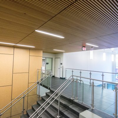 9Wood 1100 Cross Piece Grille at the Willamette High School Science Complex, Eugene, Oregon.  Soderstrom Architects.