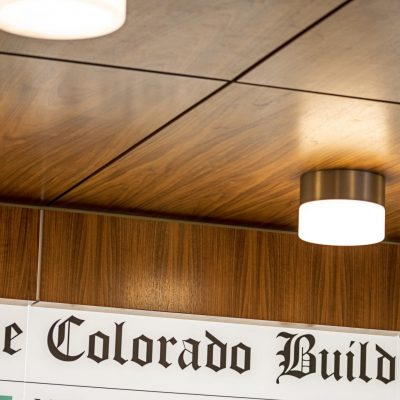 9Wood 4500 XL Channel Tile at the Colorado Building, Boulder, Colorado. STUDIO Architects.