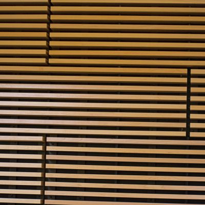 9Wood 1400 Dowel/Cross Piece Grille at the CSU Pueblo Psychology Building, Pueblo, Colorado.  demmon design studios.