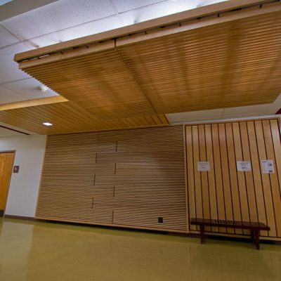 9Wood 1400 Dowel/Cross Piece Grille at the CSU Pueblo Psychology Building, Pueblo, Colorado.  demmon design studios.