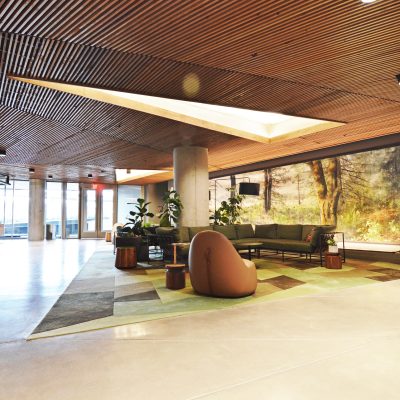 1100 Cross Piece Grille at the Burnside Bridgehead, Portland, Oregon.  Skylab Architecture.