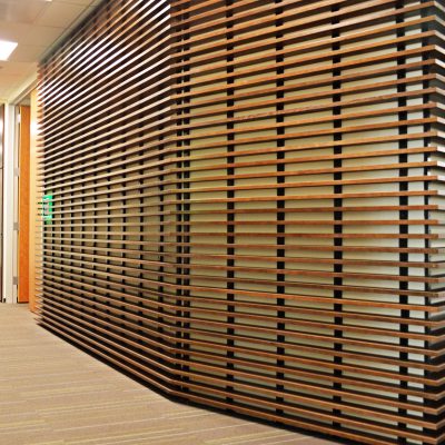 1100 Cross Piece Grille at the CorVel Corporation Suite, Portland, Oregon. GBD Architects.