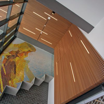 9Wood 1100 Cross Piece Grille at The Addition, Vancouver, B.C. Kodu Design.
