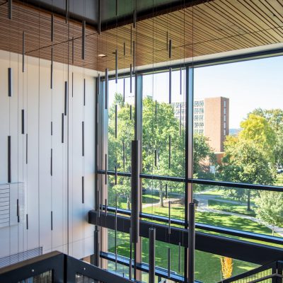 9Wood 2100 Panelized Linear at Tykeson Hall, Eugene, Oregon. Rowell Brokaw.