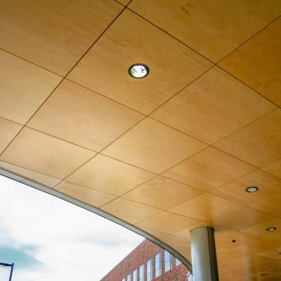 9Wood 4500 XL Channel Tile at the Providence Newberg Hospital, Newberg, Oregon. Mahlum Architects.