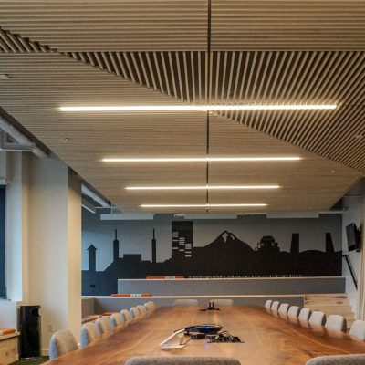 9Wood 1100 Cross Piece Grille at the Travel Portland office, Portland, Oregon. IA Interior Architects.