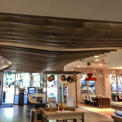 9Wood 1500 Baffle at the Compass Connection Cafe, Charlotte, NC. Gensler.