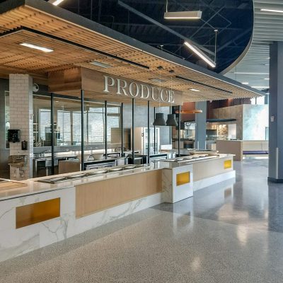 9Wood 1100 Cross Piece Grille at the James Madison University Dining Hall. Moseley Architects.