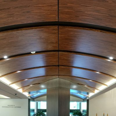 9Wood 8400 Wood Tile Wave at Pepperdine University - Payson Library Renovation, Malibu, California. AC Martin.