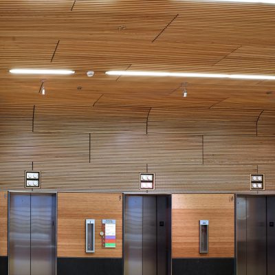 9Wood 1100 Cross Piece Grille at the OHSU Center for Health & Healing, Portland, OR. GBD Architects.