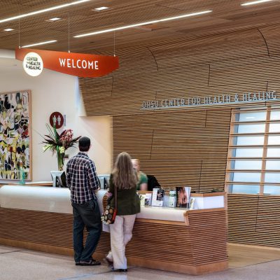 9Wood 1100 Cross Piece Grille at the OHSU Center for Health & Healing, Portland, OR. GBD Architects.